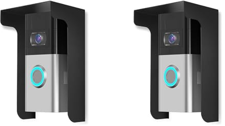 Reinscer 2X Doorbell Rain Cover Ring Doorbell Anti-Glare Cover, Steel Doorbell Weather-Blocking Cover Protection