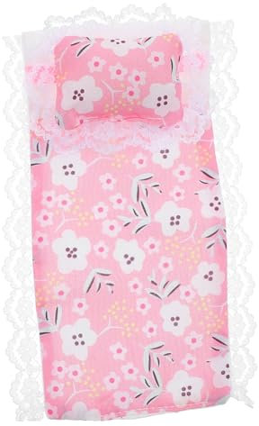 Warmhm Miniatur-Puppenstubenmöbel puppenbett puppenhaus Einrichtung Puppenbett Garnitur Puppenhaus Bettwäsche Set Puppenhaus Accessoires Miniatur-Dinge Bett für Puppen Stoff