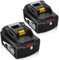 2pcs 18V 5.0Ah Sostituzione per Makita 18V Batteria BL1860B BL1850B BL1860 BL1840B BL1840 BL1820B 194205-3 194204-5 194309-1 196399-0 Utensili a batteria (nero bianco)