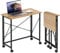 HOMCOM Schreibtisch Klappbar Kleiner 80 cm Klappschreibtisch mit Rollen Platzsparend Computertisch für Home Office, Eiche
