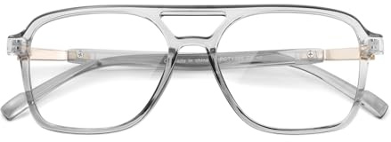 SKYWAY Retro Pilot Blaulichtbrille Damen Herren, Klassische 70er Jahre Vintage Square Blue Light Glasses Blaulichtfilter Brille Computerbrille Brille ohne Sehstärke,Gegen Augenbelastung