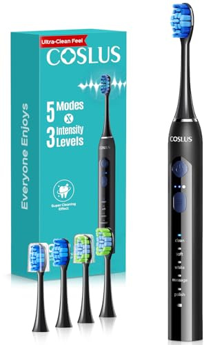COSLUS C30 Electric Toothbrush for Adults, Ultra-Clean, 1PC, Black