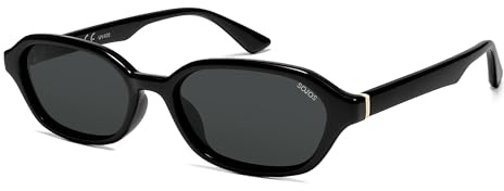 SOJOS Rechteckige Schmale Polarisierte Sonnenbrille Damen Sunglasses | Retro Y2K Brille UV400 Schutz Geeignet für Breite Gesichter SJ2629