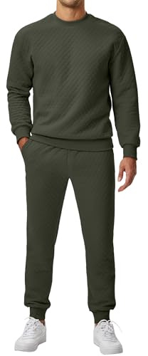 JMIERR Jogginganzug Herren Set Casual Trainingsanzug | Textured Sportanzug,Herbst Winter,Atmungsaktiv und faltenfrei,Rundhals Pullover Sweatshirt und Jogginghose,Tracksuit Set