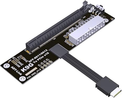 JMT ADT-K993G PCIE 5.0 X4 auf OCuLink SFF-8611 Externer Dock-Adapter, kompatibel mit NUC STX ITX Motherboard Mini PC (K993G-50cm)
