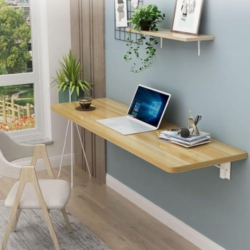Klapptisch, Wandklapptisch, 40 X 30 cm, 60, 80, 120, 50, 100, Klappbarer Schreibtisch, Wandtisch, Tisch, Platzsparender Faltbarer(Natural Wood,L40xW30cm/16x12in)