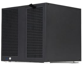 Compatibile con Sagittarius - Custodia NAS a 8 alloggiamenti, chassis MATX a doppia camera, backplane senza attrezzi, raffreddamento isolato, for sistema di archiviazione AIO UNRAID(Sagittarius Black)
