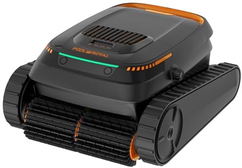 (Update 2026) Pool-Royal Poolroboter PR10 LDE Akku, Model 2026, Poolsauger, Autoparken und Wandklettern 3 Motoren 120 Minuten Batterielaufzeit für Schwimmbecken Boden, Wand, Wasserlinie