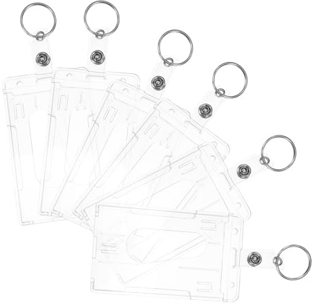 Kichvoe Lot de 6 Porte-cartes Rigides Transparents avec Fente Pouce, Surface Opacifiée, pour Cartes D'identité et Crédit, pour Toute Occasion