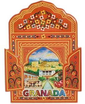 Imán Nevera Granada | Recuerdo Souvenir de Viaje | Diseño Andaluz con la Alhambra | Decoración Artesanal para Cocina y Oficina | Regalo Original