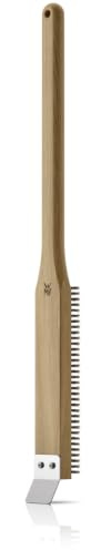 WMF Pizzaiolo Pro Pizzaofen‑Reinigungsbürste, Langer Griff 60 cm, mit Edelstahl‑Schaber und Borsten, ergonomisches Premium‑Akazienholz‑Design, für mühelose und sichere Ofenreinigung, 0415740011