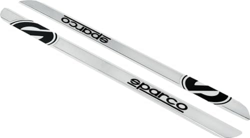Sparco SPC Satz universelle Einstiegsleisten - 450x40mm - Aluminium/Schwarz, 45 x 40 x 0.2 cm, Chrom