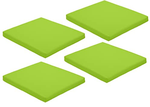 Sedia da giardino cuscino/cuscino 4 pezzi in lime, si fissa con lacci sul retro. Ideale per ambienti interni ed esterni, realizzato in materiale impermeabile di alta qualità.