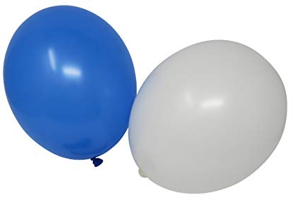 100 Luftballons je 50 blau & weiß Qualitätsballons 27 cm Ø (Standardgröße B85)