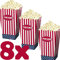 Folat Popcorn Box - 8x Pappe Tüten für Kindergeburtstag oder Mottoparty - Größe 9,5x9,5 cm - Kind - unisex - Keine Batterien erforderlich - Manuell - TOYS_AND_GAMES