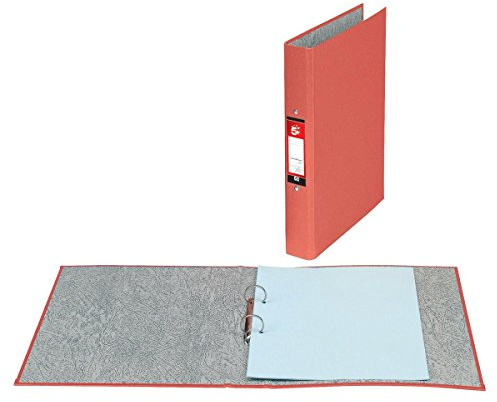 5 Star Office Ring Binders 2 O-Ring Size 25mm A4 Red [Pack 10]