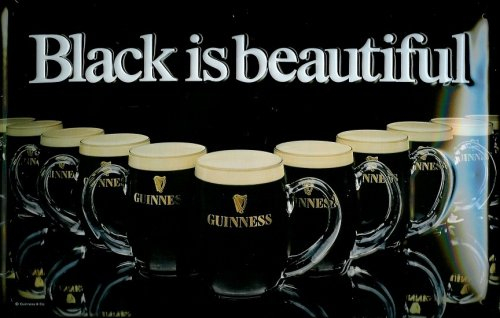Blechschild Nostalgieschild Guinness Black is Beautiful Brauerei Bier Biergläser