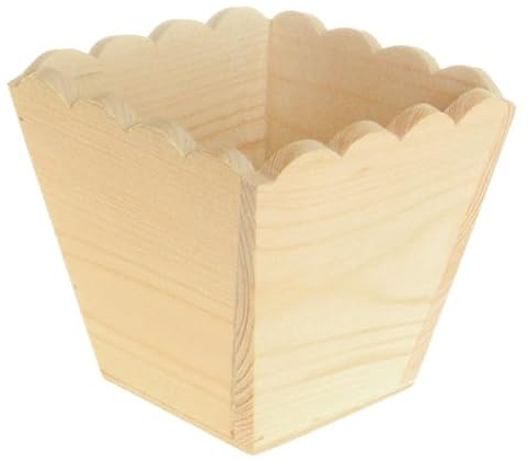 Cache Pot en Bois à Bords ondulés