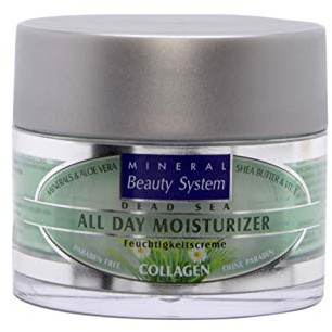 Dead Sea Collagen Tages Feuchtigkeitscreme für trockene und empfindliche Haut, 50 ml by Mineral Beauty System - Gesichtscreme mit Aloe Vera und Vitaminen.