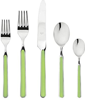 MEPRA Piece Place Setting - Pistachio Finish Handle Dishwasher Safe Cutlery, Acid Green