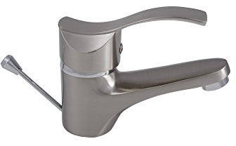 Hochwertige Designer Badarmatur-Hochdruckarmatur-Einhebelmischer-Edelstahlarmatur-Badarmatur-Waschtischarmatur mit Überlaufhebel-Farbe:-Edelstahl satiniert-Modell:ARGO INOX -Kuchinox-BKA222ED