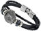 Flongo Herren Poker Armband Leder: Lederarmband Silber Schwarz Kette mit Spielkarte Karten Anhänger Armreif Pik Ass Joker 10/J/Q/K/A punk Männer Accessoires