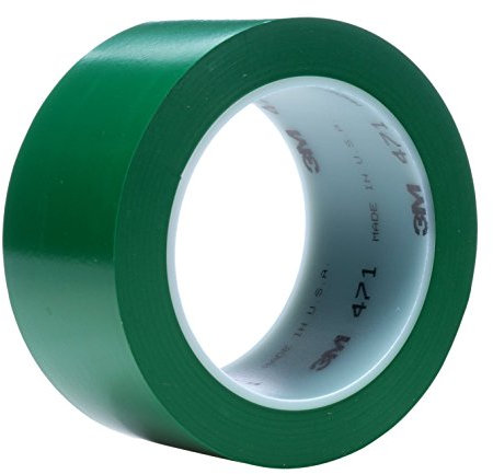 3M 471 Hochwertiges Weich-PVC-Klebeband, 50 mm x 33 m, Grün (24-er Pack)