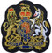 Königliches Wappen bestickter Aufnäher/Sticker zum Aufbügeln oder Aufnähen mit britischer Goldkrone