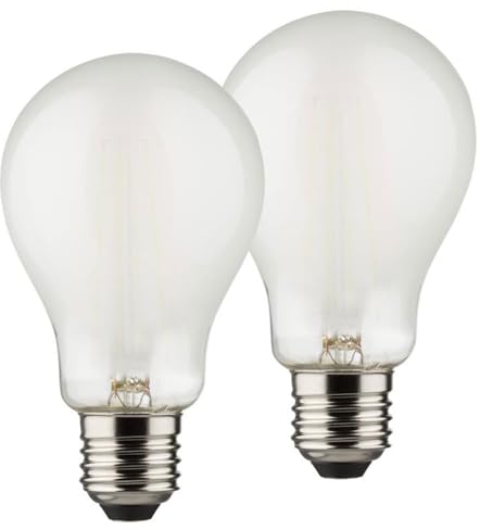 Müller-Licht 2 x LED Filament Leuchtmittel Retro Birne A60 6W = 60W E27 matt 806lm warmweiß 2700K