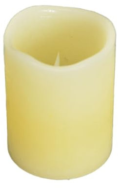LED Kerze Mini Echtwachs creme Flackereffekt Timer H 6,5 x Ø 5 cm