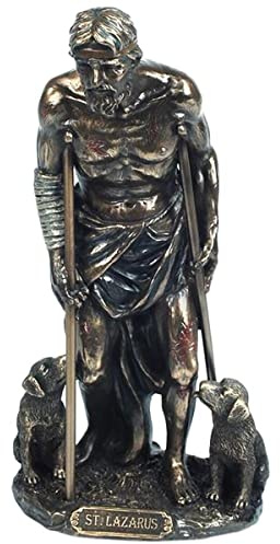 'Religiöse Figur San Lazaro Skulpturen Kunstharz. 20 x 7 x 10 cm