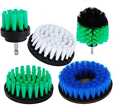 OxoxO Brocha para taladro, dureza media, suave, para limpieza de duchas, bañeras, azulejos, lechadas, alfombras, neumáticos, barcos, tapicería