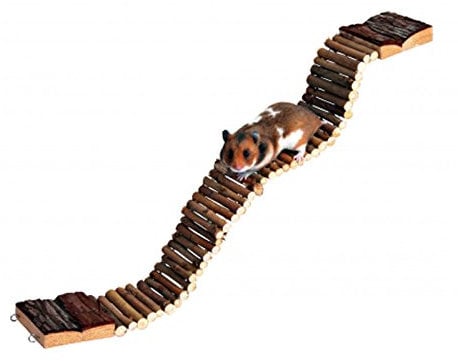 Pet Ting Natural Suspension Bridge Wooden Hamster Gerbil Mouse Cage Pet Ladder