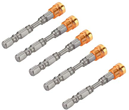 Akozon 5Pcs S2 Stahl Magnetic Kreuzkopf PH2 Schraubendreher Bits Set für Trockenbau Schrauben 1/4inch Schaft(Gelb)