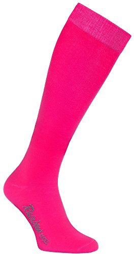 Rainbow Socks - Femme Homme Chaussettes Hautes Colorées en Coton - 1 Par - Rosa - Taille UE 42-43