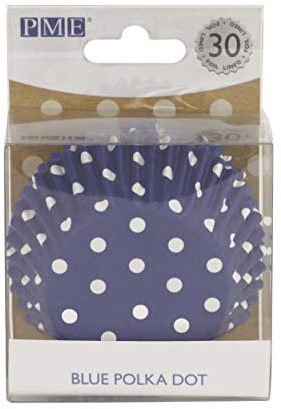 PME Blue Polka Dot Cupcake Cases, Foil Lined, Pk/30 BC821