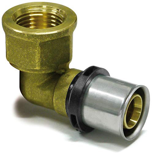 PROTECH 5 Stück Press-Übergangswinkel mit Innengewinde 16 x 2-3/4 für Heizrohre Winkel Bogen Fußbodenheizung DVGW Zulassung Übergangswinkel Pressfittings | Pipetec