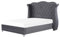 Bett Samtstoff im Chesterfield Stil hohes Kopfteil grau 160 x 200 cm Ayette
