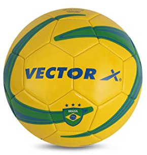 Vector X Brazil Machine Stitched Football | Sports| Match | Training | Practice| Professional Soccer Football |Yellow Color (Size: 3)
