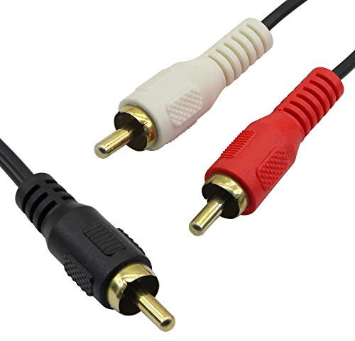 Cable de audio estéreo RCA a 2RCA macho a macho, cable RCA Y adecuado para conexión de señal de audio entre VCD, DVD, VCR, etc. y TV.