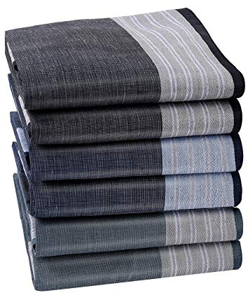 HOULIFE Herren Taschentücher aus Reiner 60S Gekämmte Baumwolle 43x43cm 3 Farben für Alltagsgebrauch 6/12 Stücke