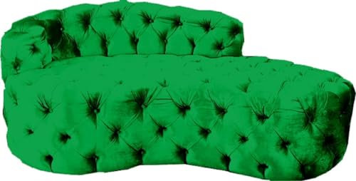 Casa Padrino Luxus Chesterfield Samt Chaiselongue Chesterfield Wohnzimmer Möbel, Farbe:grün