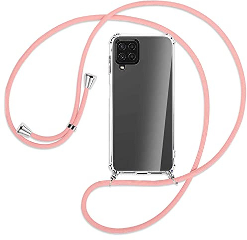mtb more energy® Handykette kompatibel mit Samsung Galaxy A22 4G (SM-A225, 6.4'') - rosa - Smartphone Hülle zum Umhängen - Anti Shock Full TPU Case