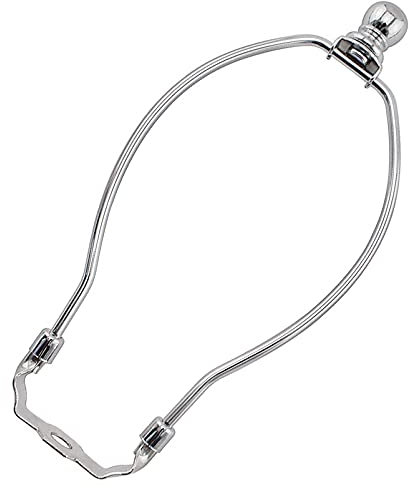 OZXNO 17,8 cm Lampenschirm-Halterung für Harfen-Fassung, Horn mit Lampensockel und Kugel-Lampe, Ersatzzubehör für Tisch-/Stehleuchten (Silber)