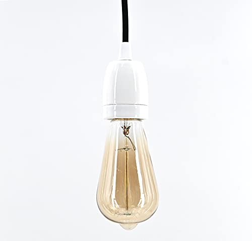 dasmöbelwerk Lampen Fassung E27 Vintage Lampensockel Metall Nostalgie Retro Pendelleuchte (05-p9942-3130 Keramik)