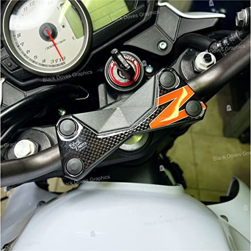 Adesivo 3D Protezione Piastra Forcella compatibile con/sostitutivo per KAWASAKI Z750 (tutte le annate) e Z1000 (fino al 2009) (Grigio Oro)