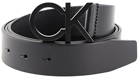 Calvin Klein Herren Gürtel Ck Buckle Belt Ledergürtel, Schwarz (Black), 110 cm