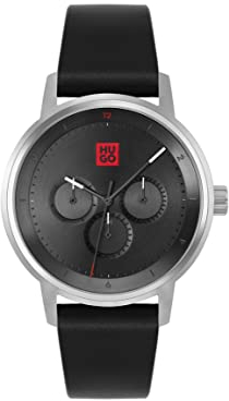 Hugo Multi Zifferblatt Quarz Uhr für Herren Kollektion #Define mit Schwarzes Lederarmband - 1530263