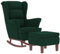 vidaXL Schaukelsessel und Hocker mit Holzbeinen Dunkelgrün Samt, Sessel mit Hocker, Relaxsessel, Relaxstuhl, Schaukelsessel, Relaxsessel mit Hocker