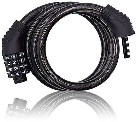 Revelook 4 Digit 3 Feet Long Bike Lock Cable, Black Combination Lock, Anti Theft Bicycle Lock for Electric Scooter